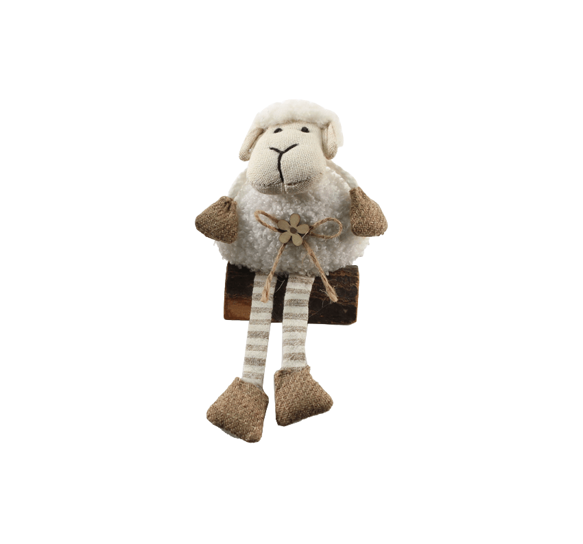 Bungelbeentjes schaap - boomstam