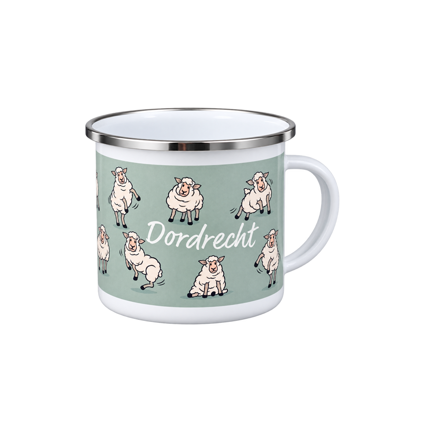 Emaille mok - schapen