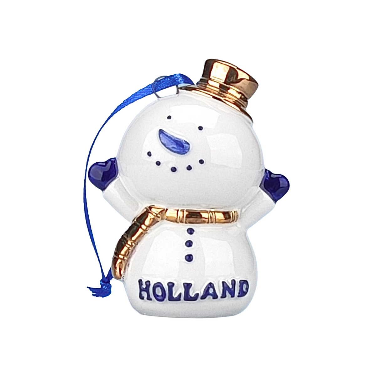 Kersthanger - sneeuwpop DB/goud