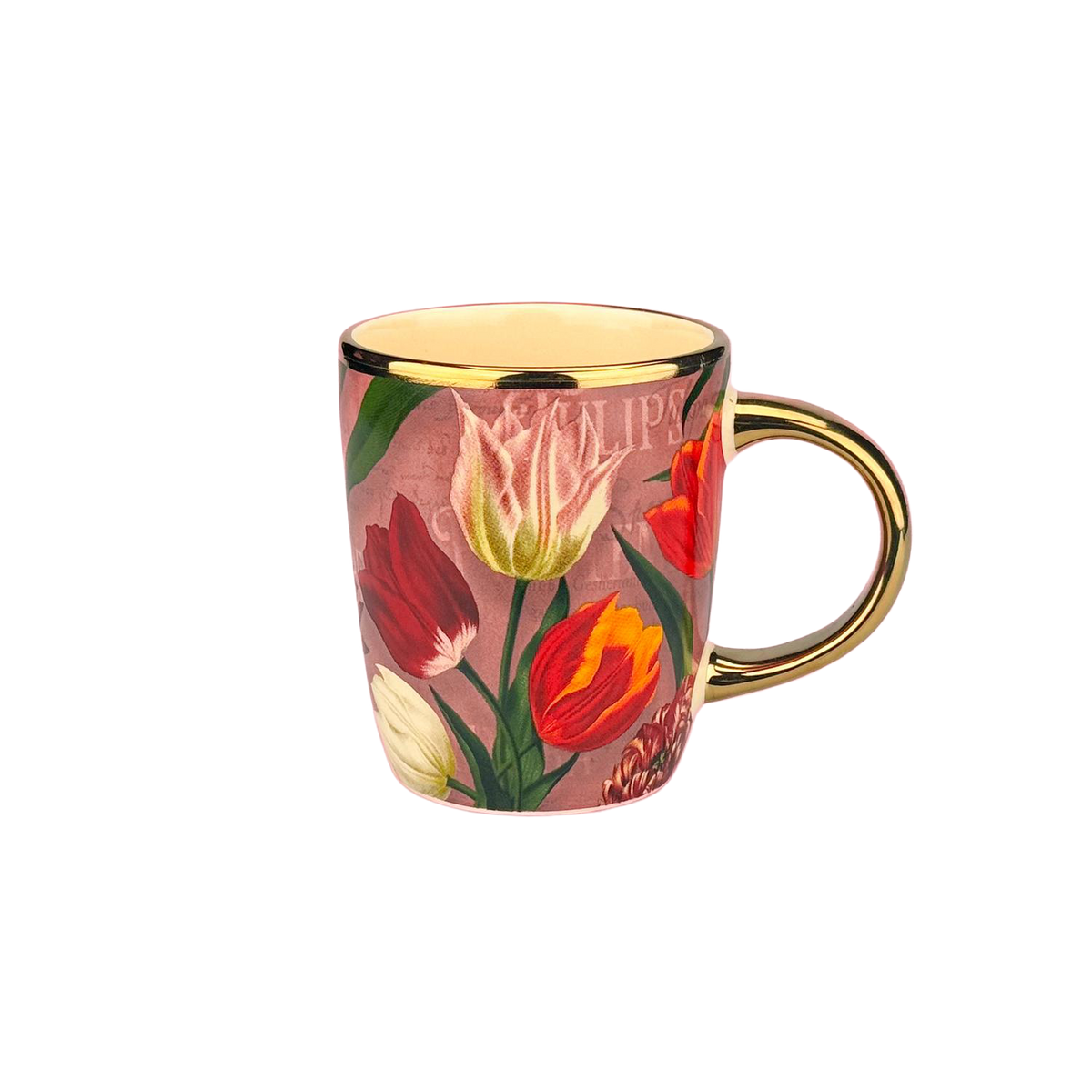 Mok - Tulpen roze met goud oor