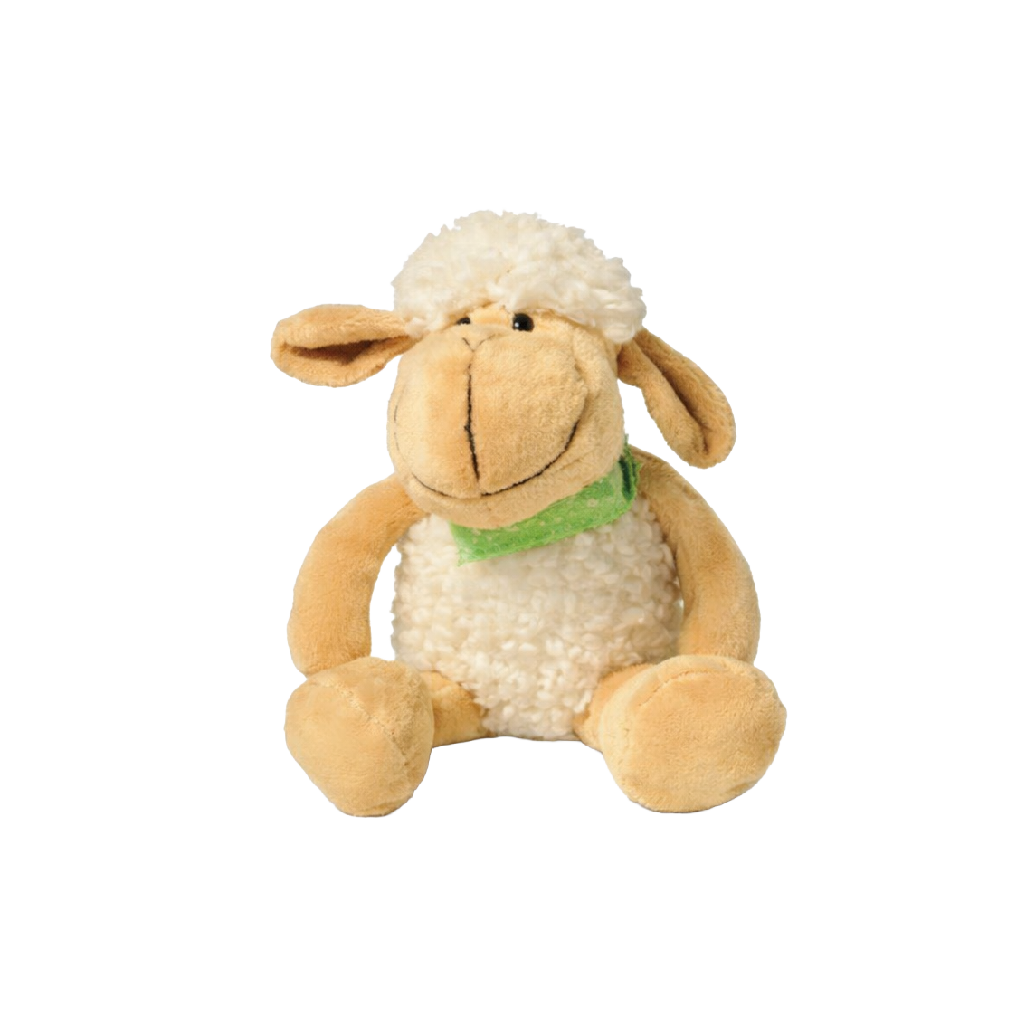 Pluche schaap - groen/rood sjaaltje, 17cm