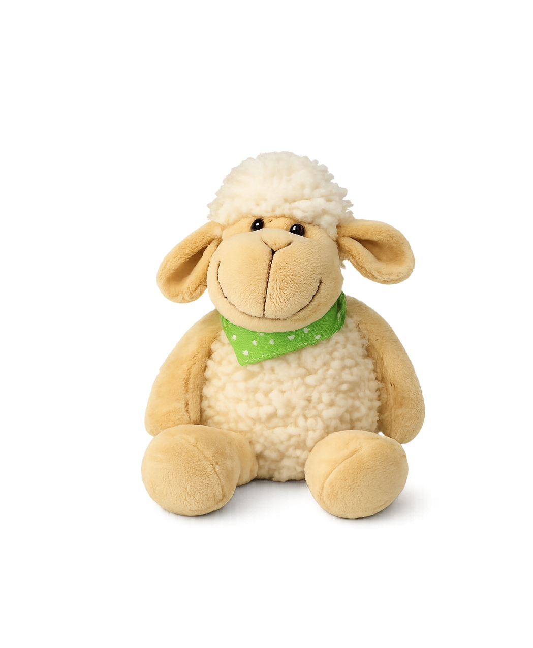 Pluche schaap - groen/rood sjaaltje, 25cm