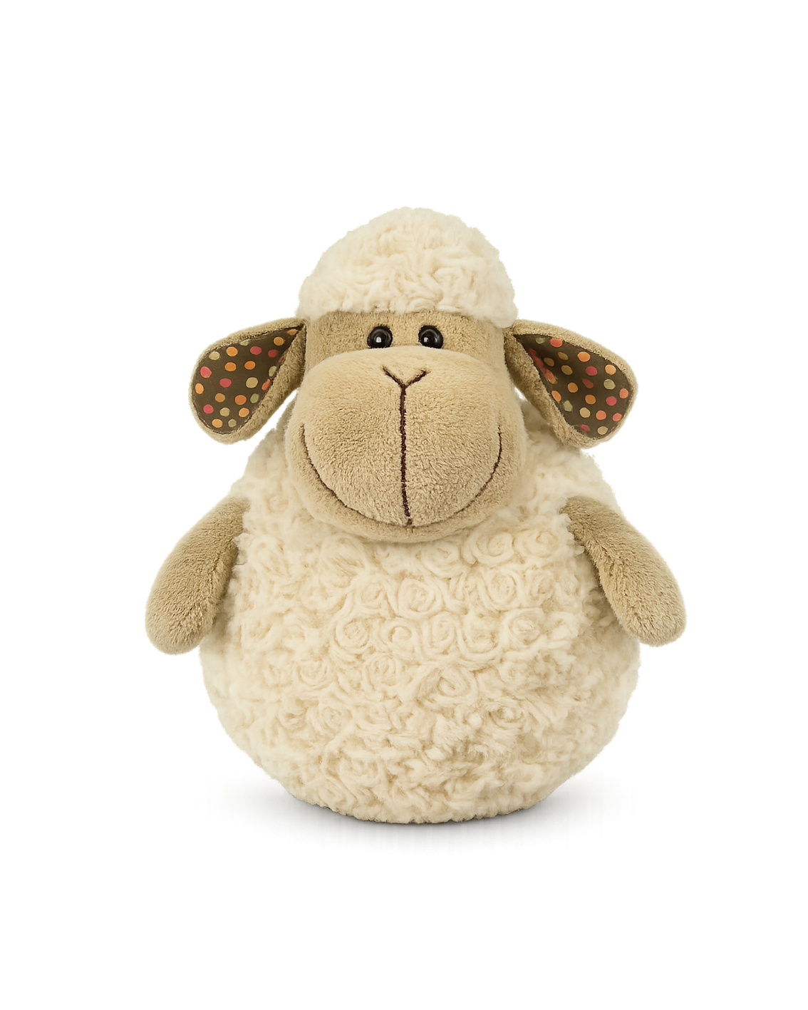 Pluche schaap - stippen in oren, bol 35cm