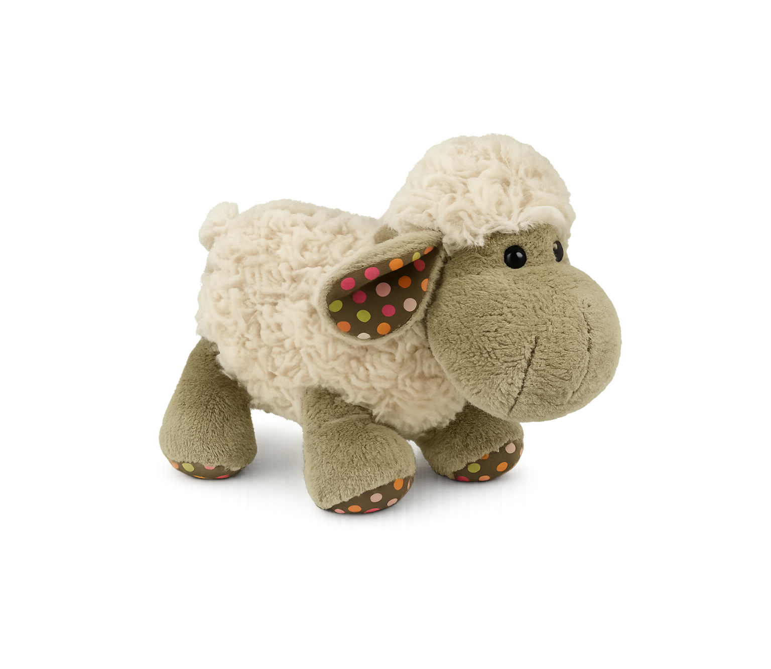 Pluche schaap - stippen oren/pootjes, staand 20cm