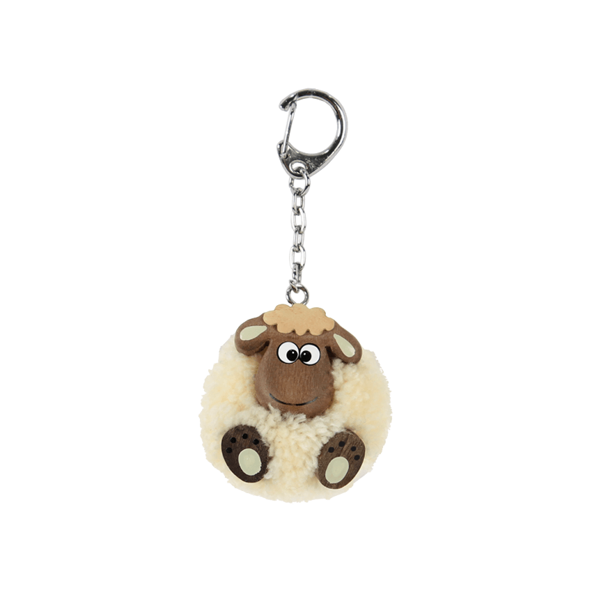 Pom pom sleutelhanger schaap