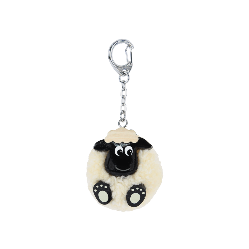 Pom pom sleutelhanger schaap