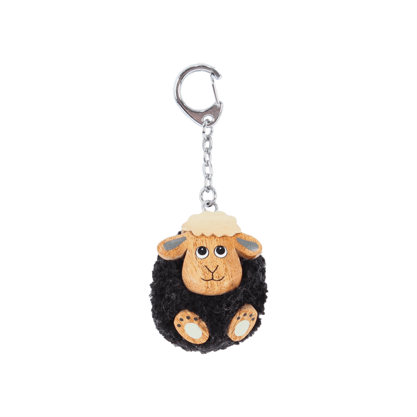 Pom pom sleutelhanger schaap