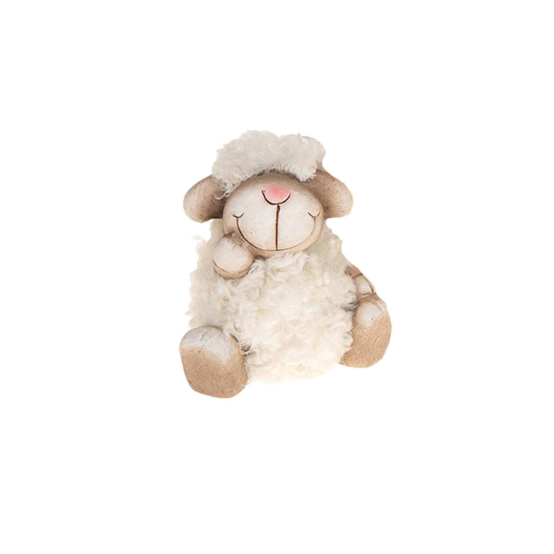 Lamb with white and brown wool
