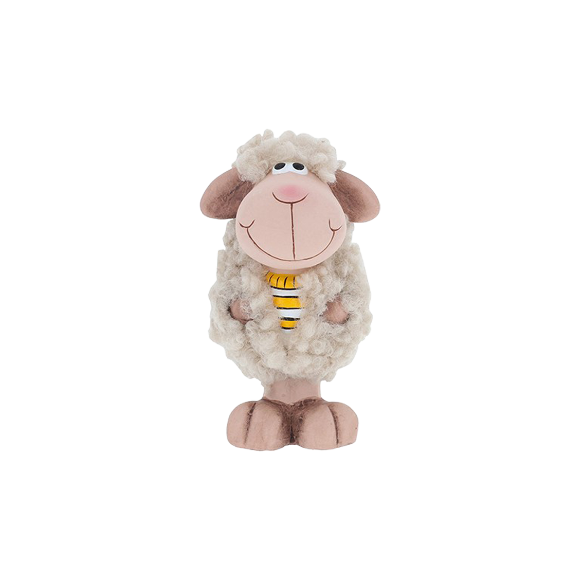 Lamb with white and brown wool