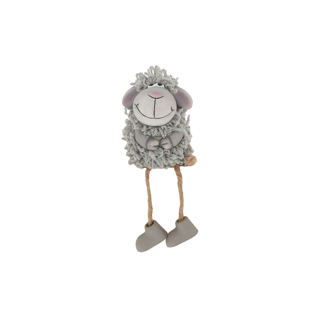Bungelbeentjes schaap pompom grijs
