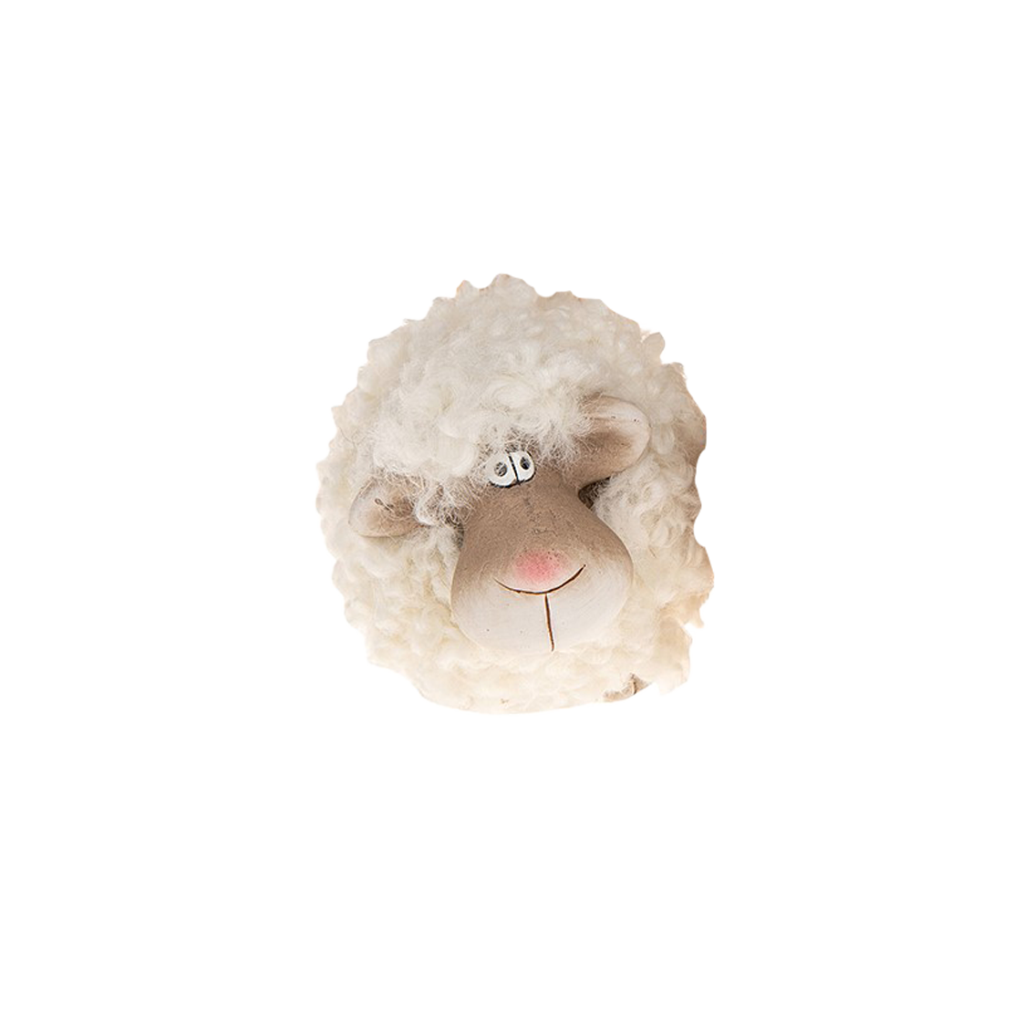 Schaapje met witte en bruine vacht (staand 8,5cm)